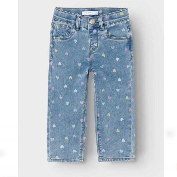 name it Mom Jeans mit Herzchen Medium Blue ( nmfbella)