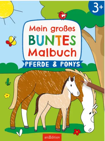 arsEdition Mein großes buntes Malbuch Pferde & Ponys