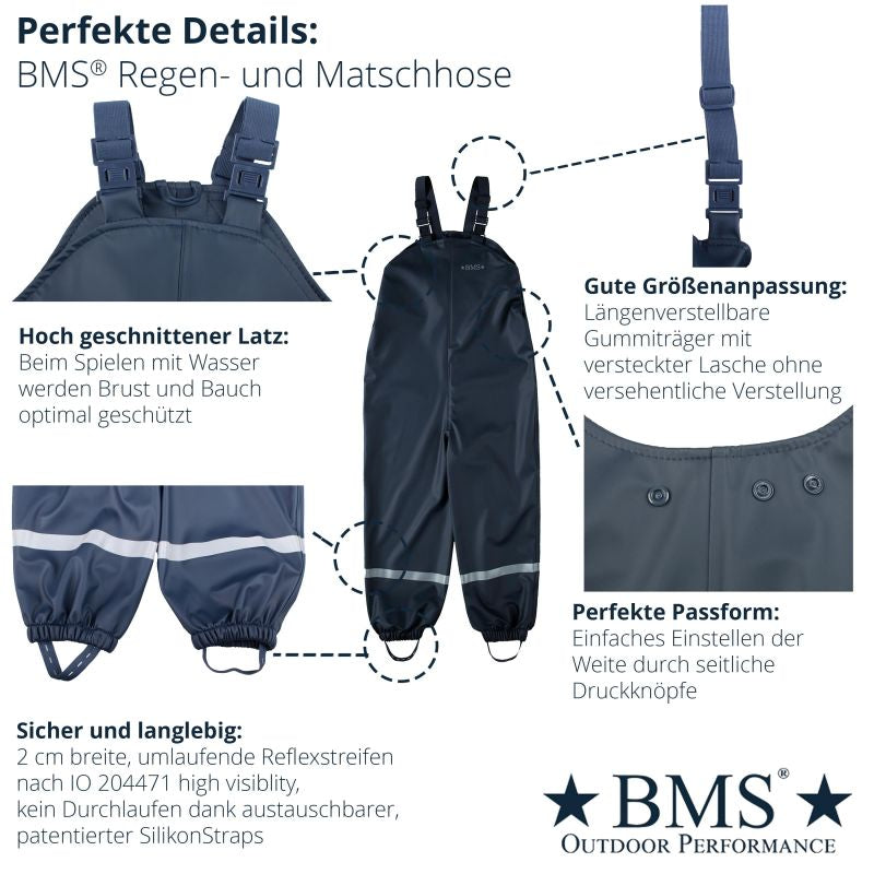 BMS Matschhose Kids Softskin mit Latz marine