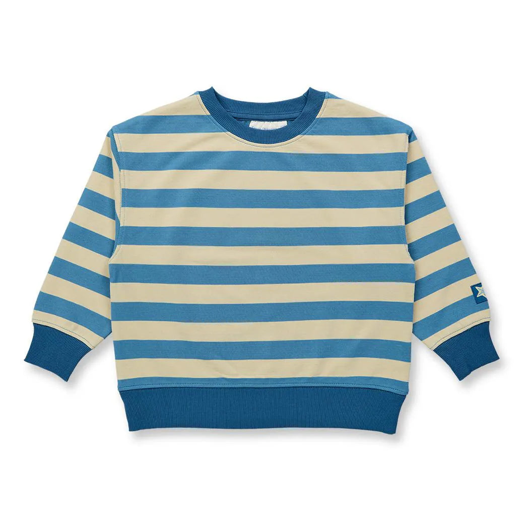 Sense Organics Sweatshirt DARI blau- sand gestreift
