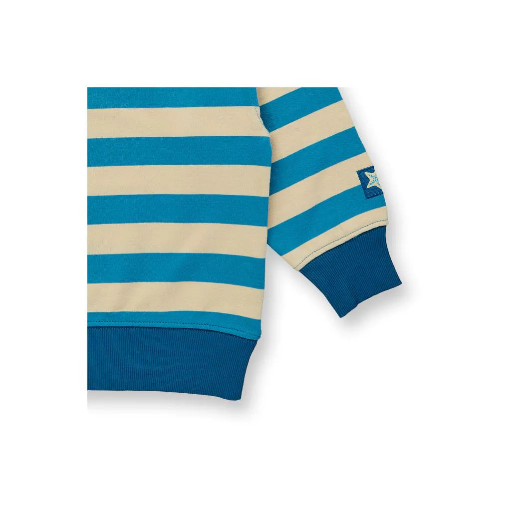 Sense Organics Sweatshirt DARI blau- sand gestreift