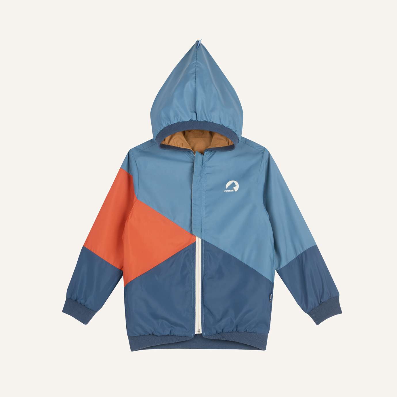 Finkid Muutuva wendbare Regenjacke almond/denim