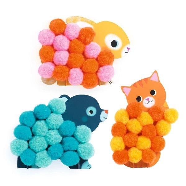 Djeco Pompom Collage Süße Tiere