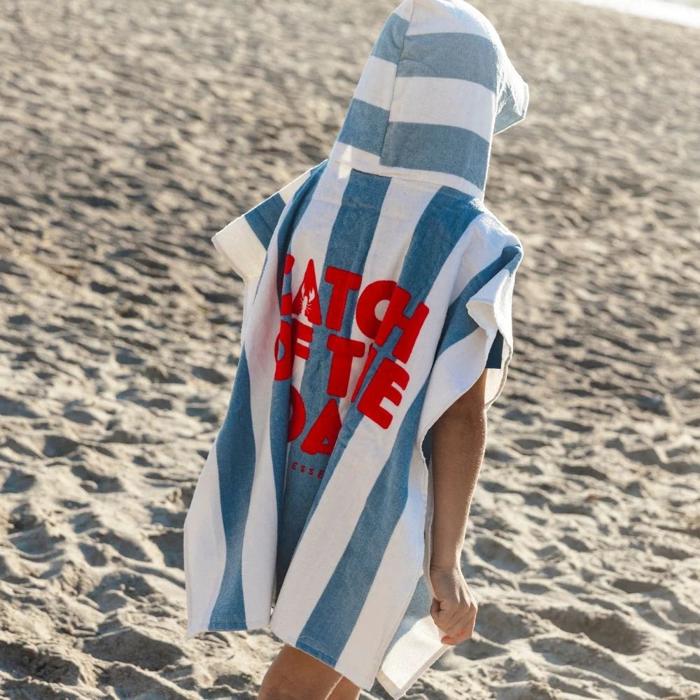 Swim Essentials Badeponcho blau-weiß