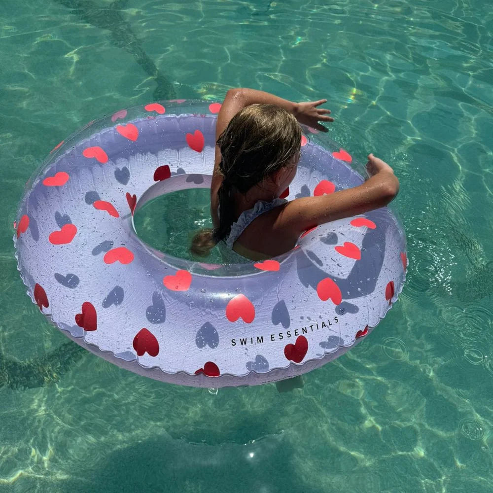 Swim Essentials Schwimmreifen Lila Herzen 90cm