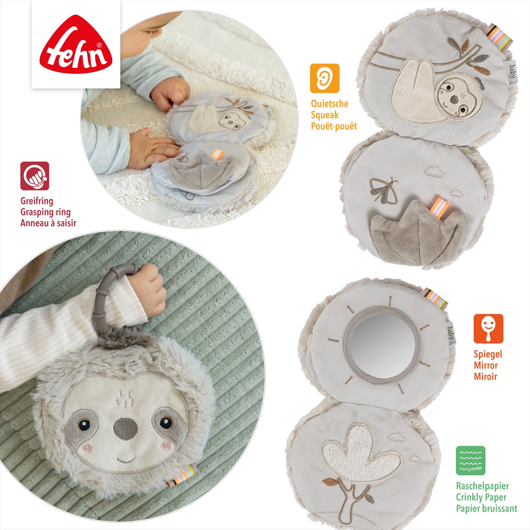 Fehn natur Stoffbuch Faultier