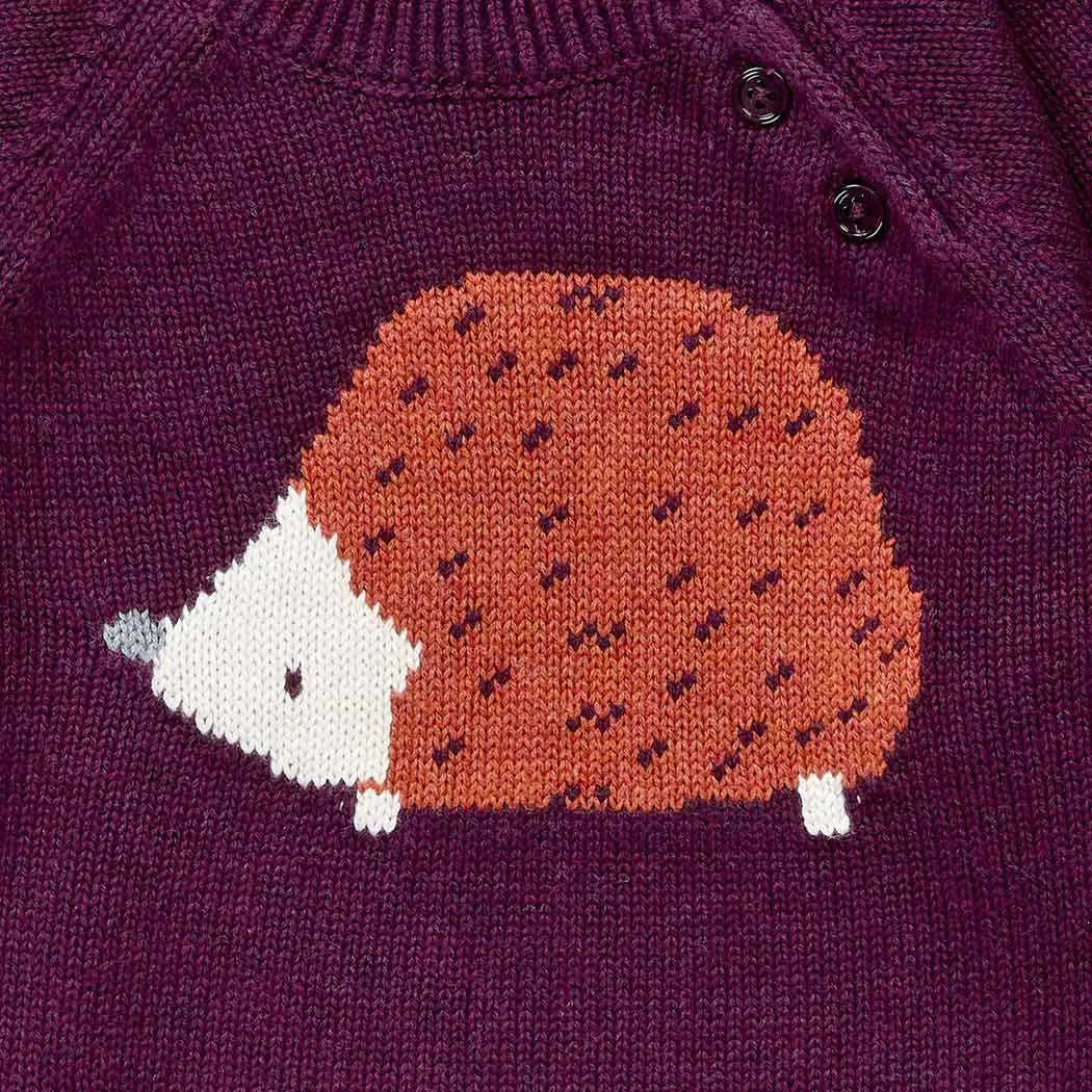 Sense Organics Baby Strickpullover Navin mit Igel