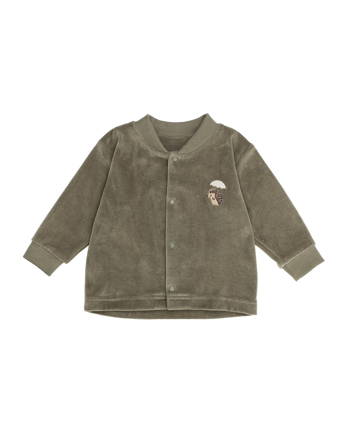 wooly organic Nickijacke khaki mit Igel