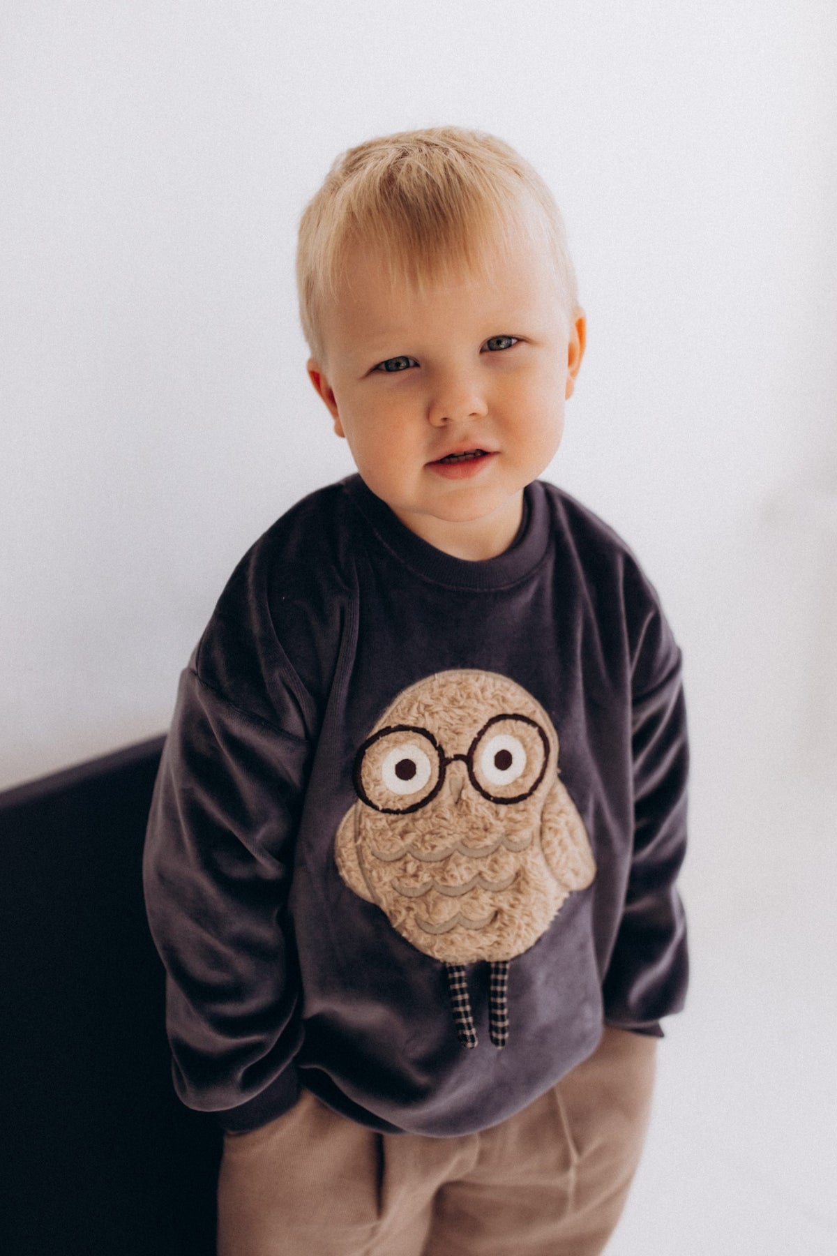 wooly organic Sweatshirt blau mit Eule