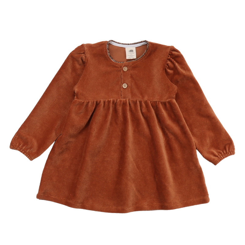 walkiddy Langarm Kleid aus Cord Mocha Bisque