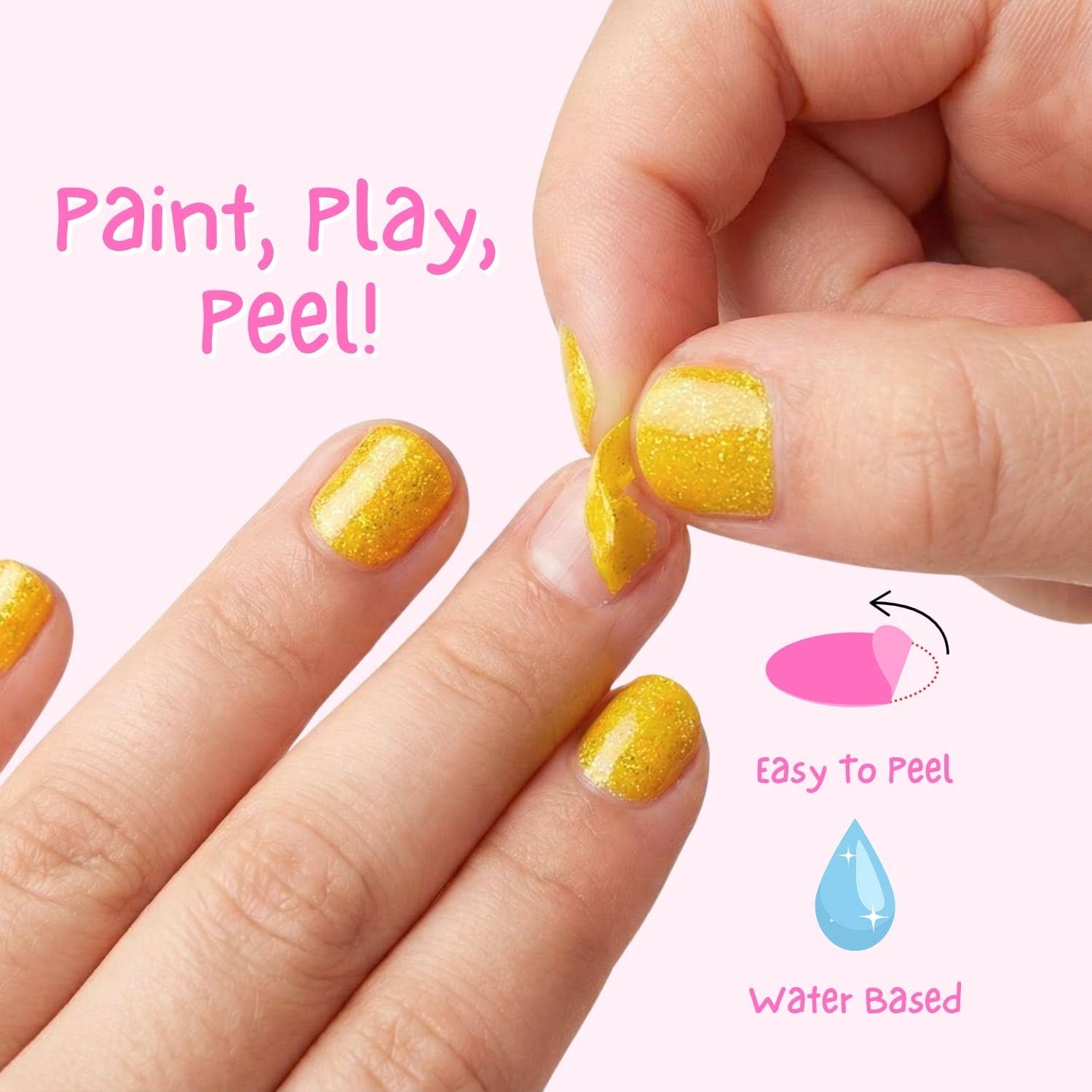 Miss Nella abziehbarer, geruchloser Nagellack Honey Twinkles
