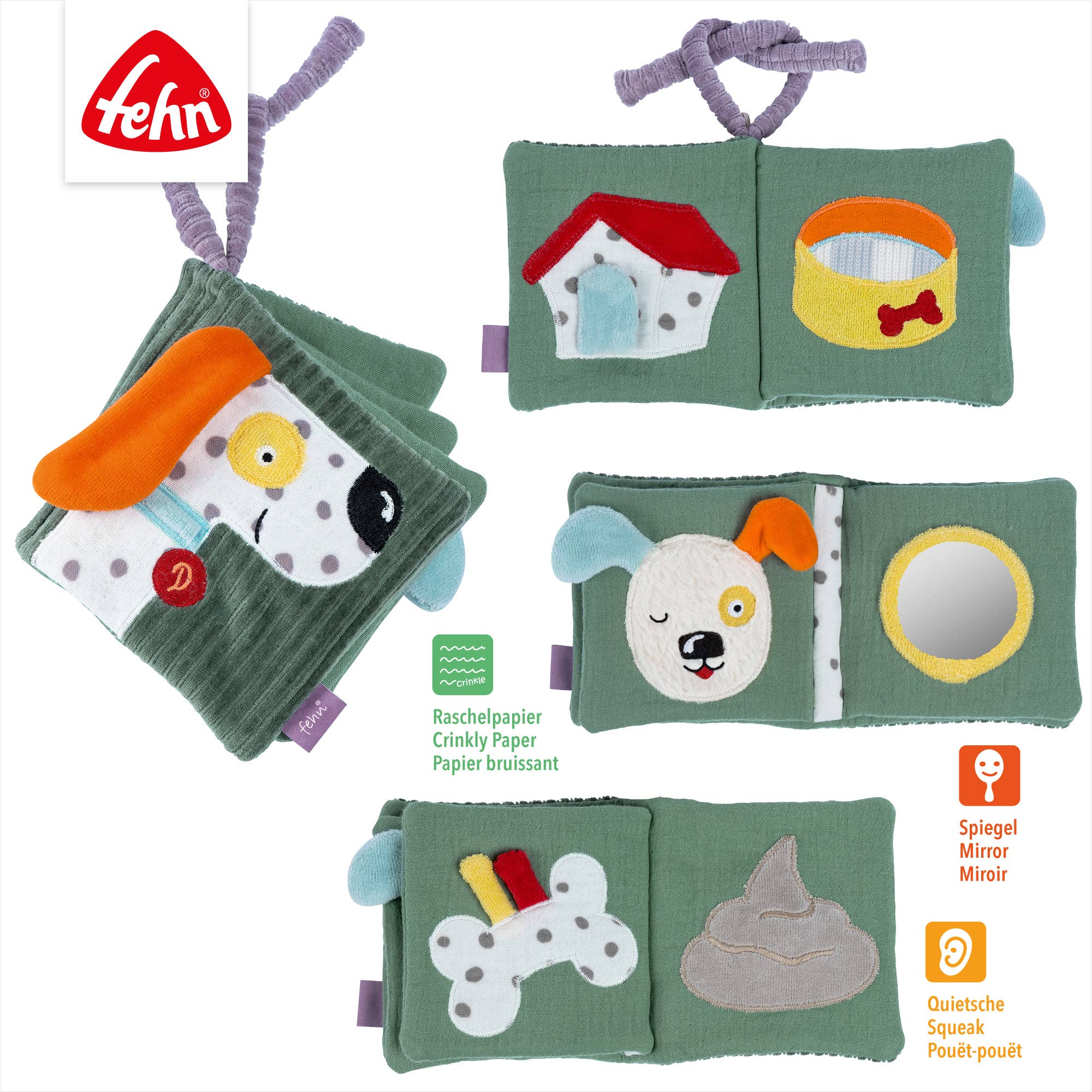 Fehn Stoffbuch Hund - Fühlbuch mit Natur-Motiven