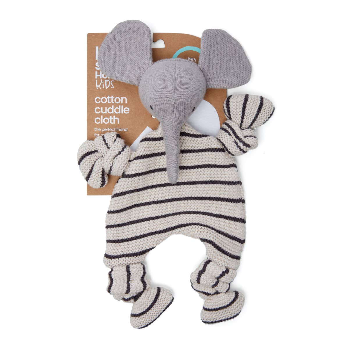 Babyschmusetuch aus Baumwollstrick, Elefant