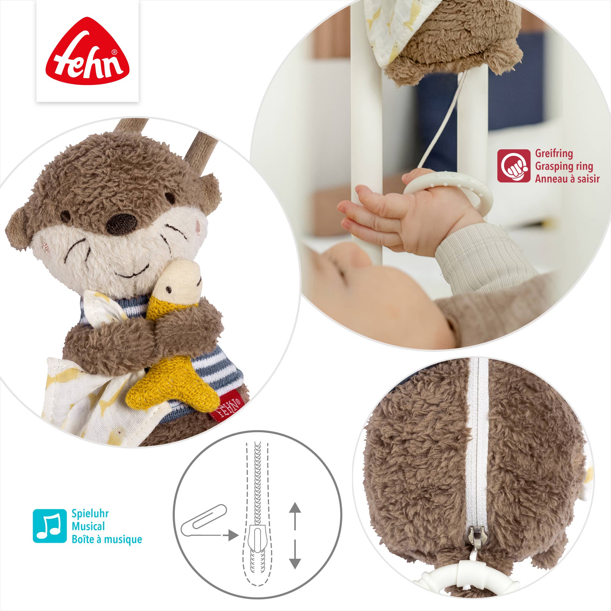 Fehn Mini-Spieluhr Otter - Kuscheltier & Einschlafhilfe