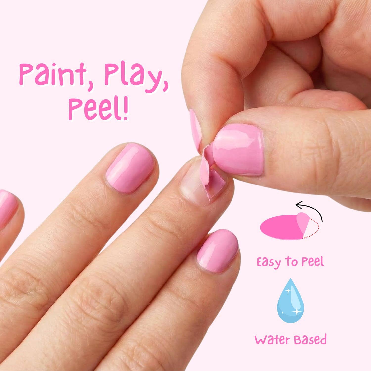Miss Nella wasserbasierter, geruchsfreier Peel-off Nagellack für Kinder in Blueberry Smoothie