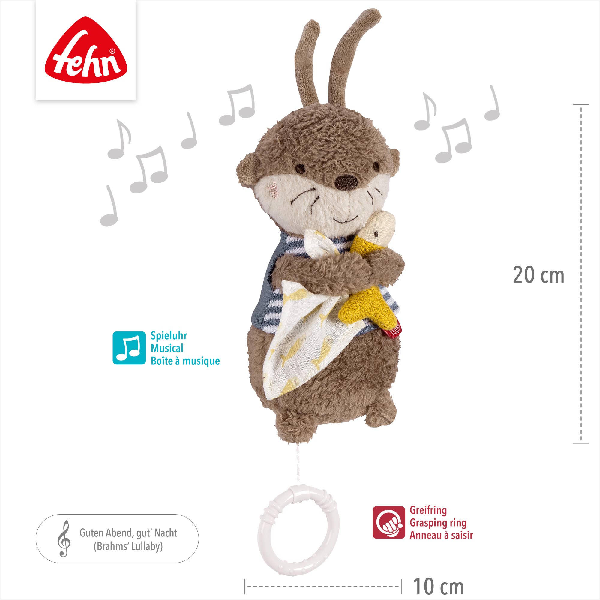 Fehn Mini-Spieluhr Otter - Kuscheltier & Einschlafhilfe