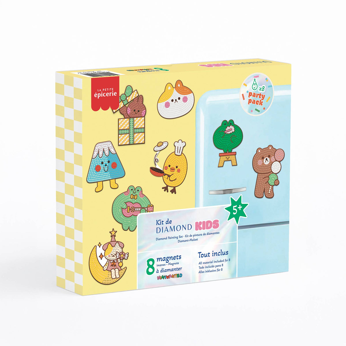 La petite épicerie Diamond-Painting-Set für Kinder – Party-Pack (8 Magnete)