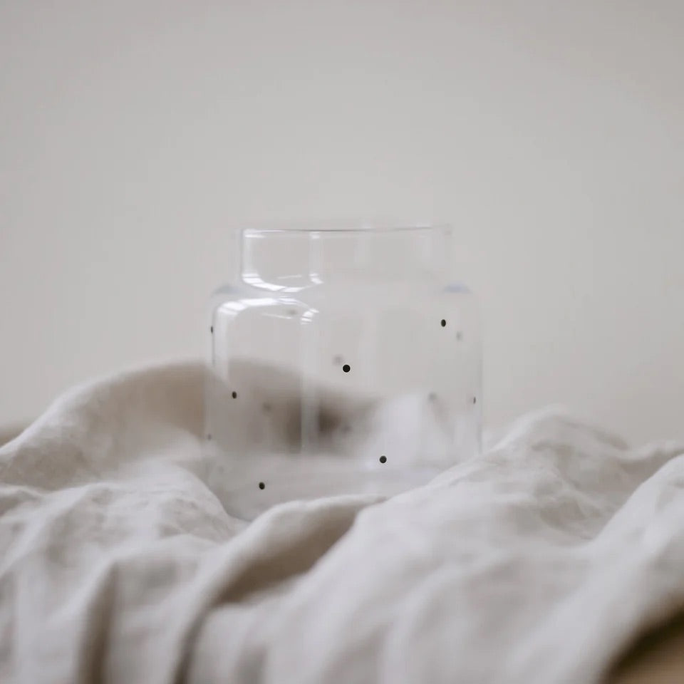 Eulenschnitt Vase aus Glas mittel Punkte