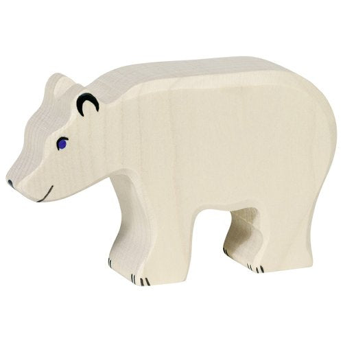 Holztiger Eisbär fressend