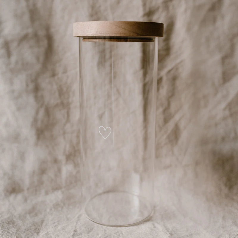 Eulenschnitt Vorratsglas Weißes Herz 25 cm