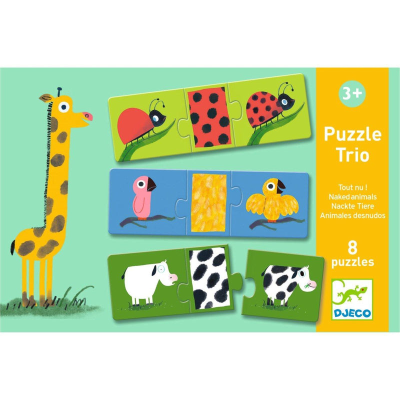 Djeco Puzzle Trio Nackte Tiere