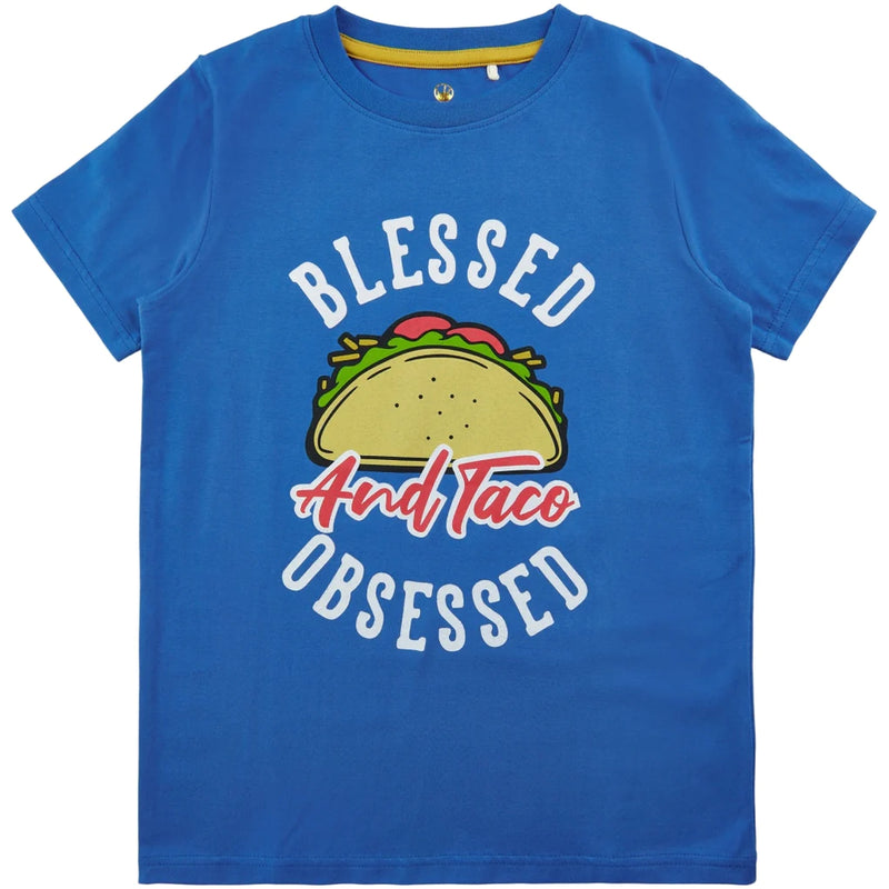 The New T-Shirt mit Tacodruck blau (TNFAST)