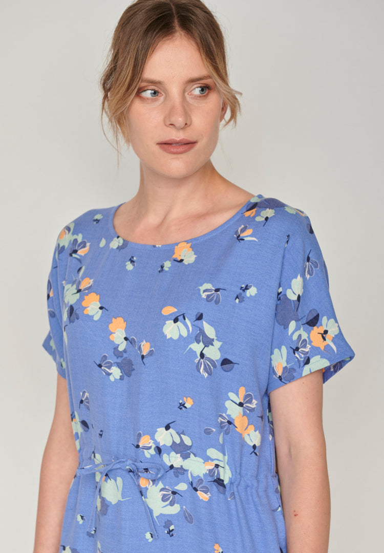 Greenbomb Kleid Flowerful Hop Mermaid Blue
