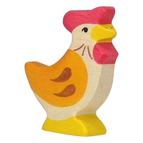 Holztiger Huhn stehend