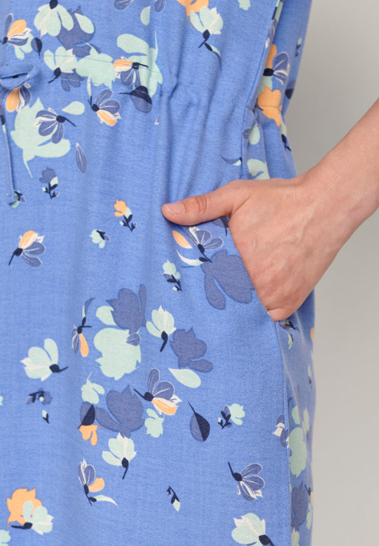 Greenbomb Kleid Flowerful Hop Mermaid Blue