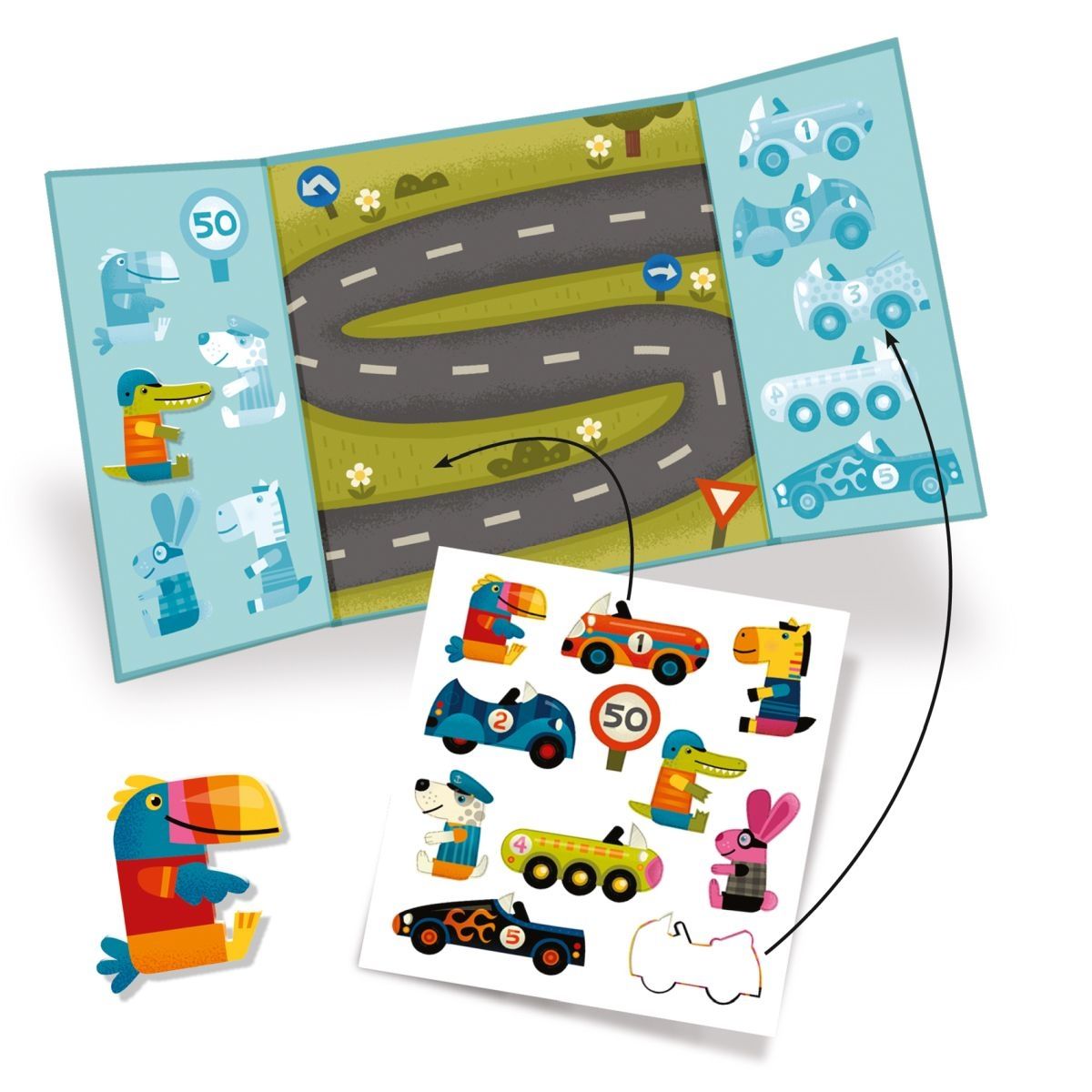Djeco Autosticker neu positionierbar