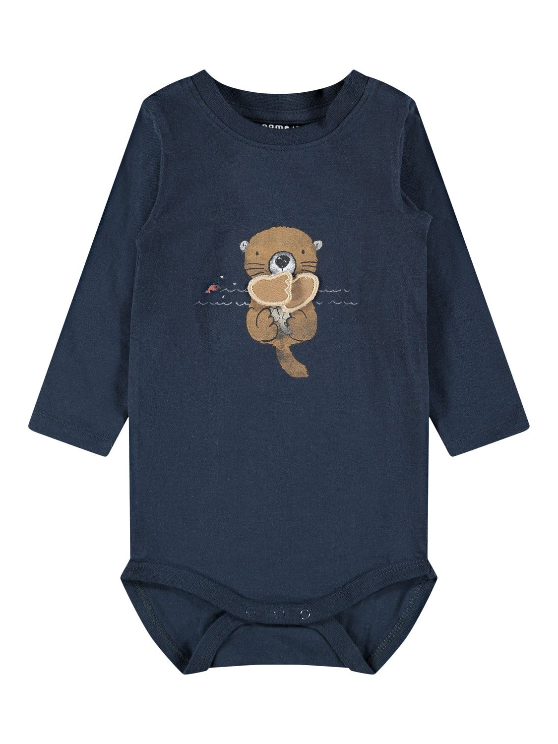 name it Body mit Biber-Applikation Dark Sapphire